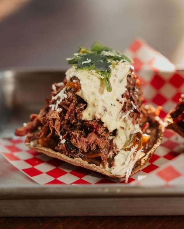 BEEF BARBACOA TOSTADAS